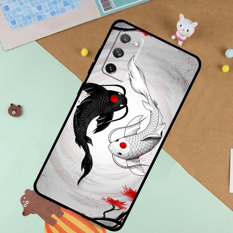 

Koi Fish Yin Yang Art Case For Samsung Galaxy S23 S22 Ultra S21 S20 FE S8 S9 S10 Note 10 Plus Note 20 Ultra Cover Galaxy S10