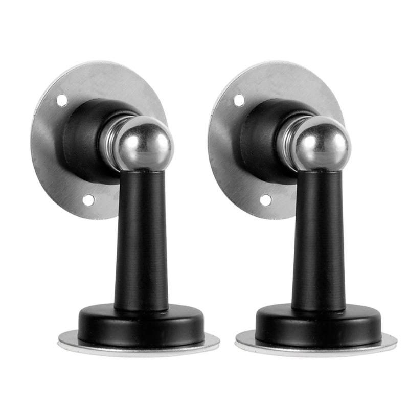 

2PCS Drill without Door Holder Rustproof Steel Wall Adhesive Magnetic Stoppers Secure Door Control for Indoor Outdoor Use