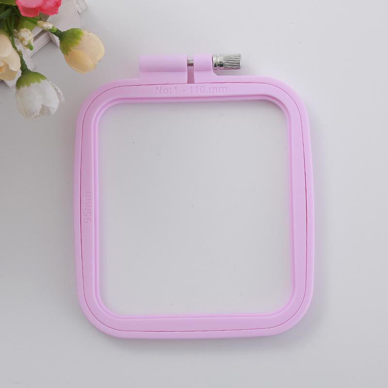 Set di Telaio per Ricamo Quadrato Off-White Colore Caramella ABS - Varie Misure
