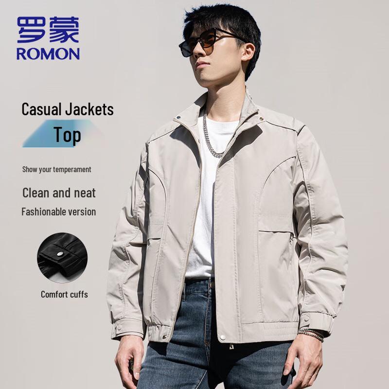 

ROMON Men s Casual Stand-Collar Workwear Jacket XL