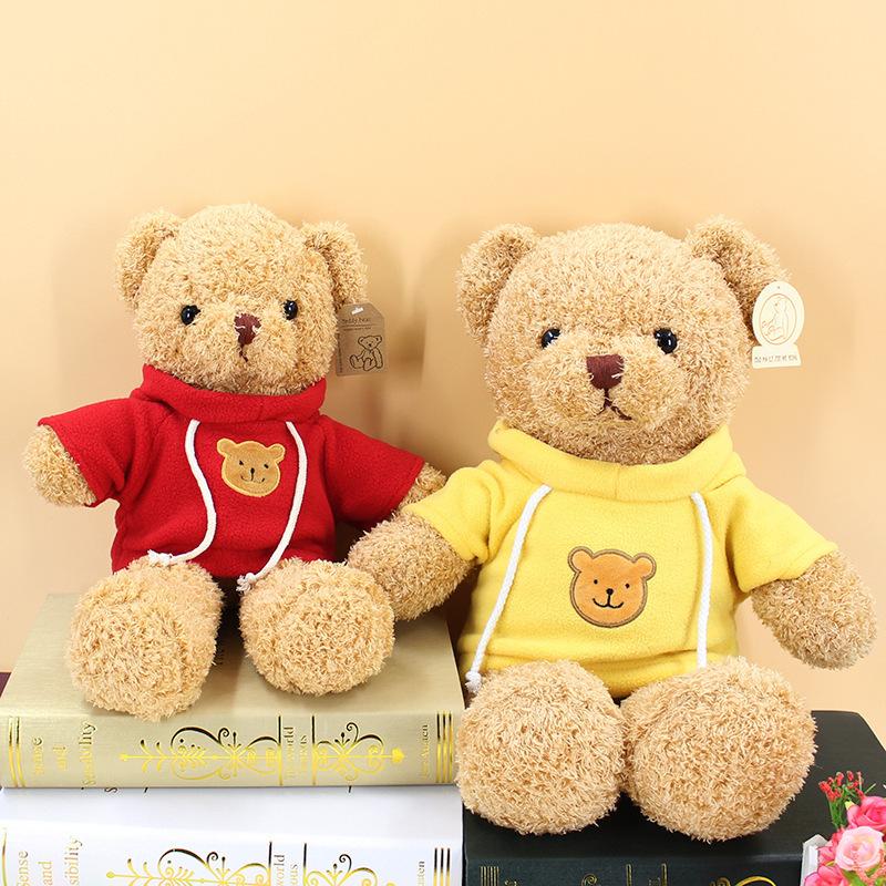 Teddy sweater bear creative dressing bear doll throw pillow plush toy rag doll birthday gift
