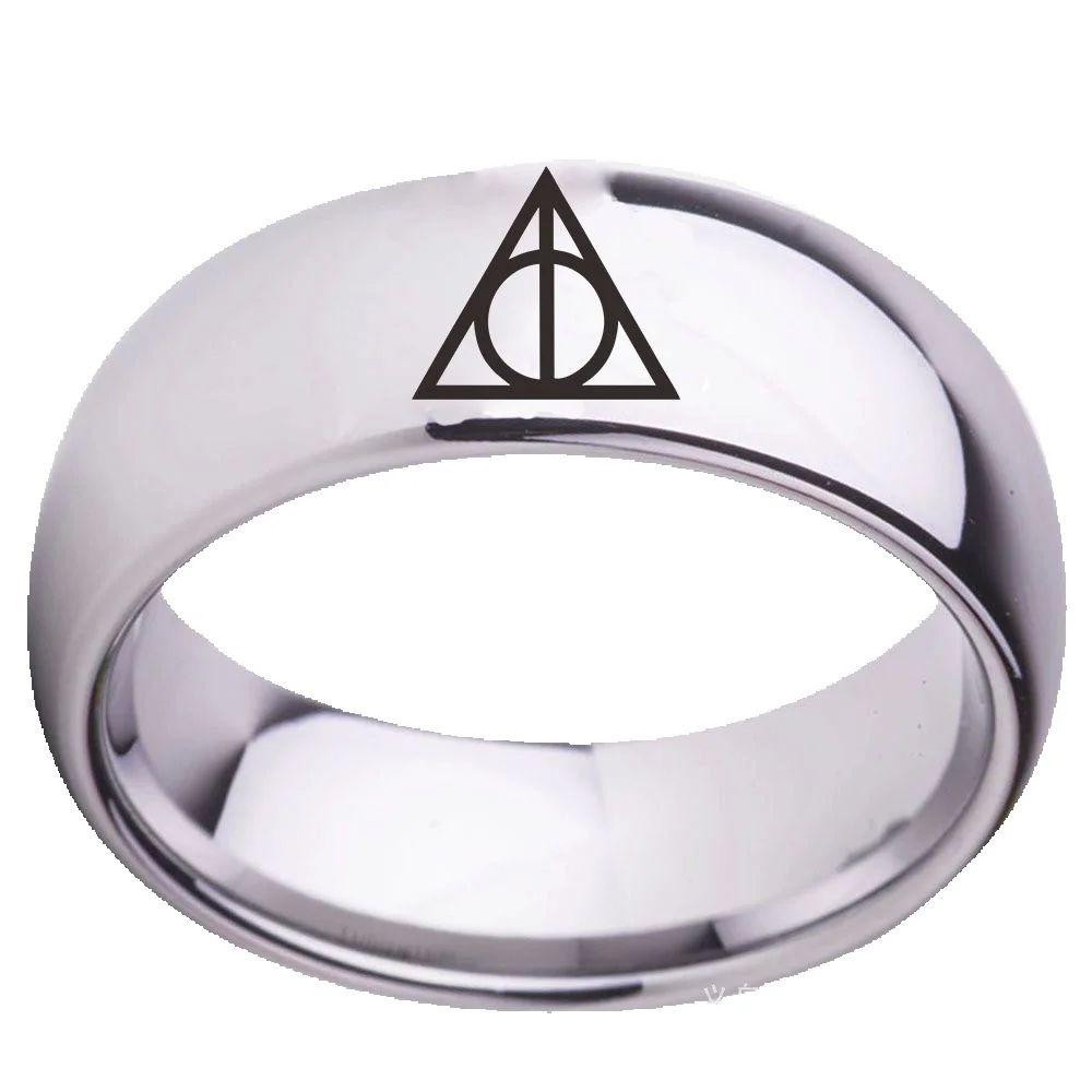 

Free Ship Stainless Steel Jewelry Movie Harri Pot Deathly Hallows Ring Fashion Rotated Triangle Ring For Women&Men Jewelry 6