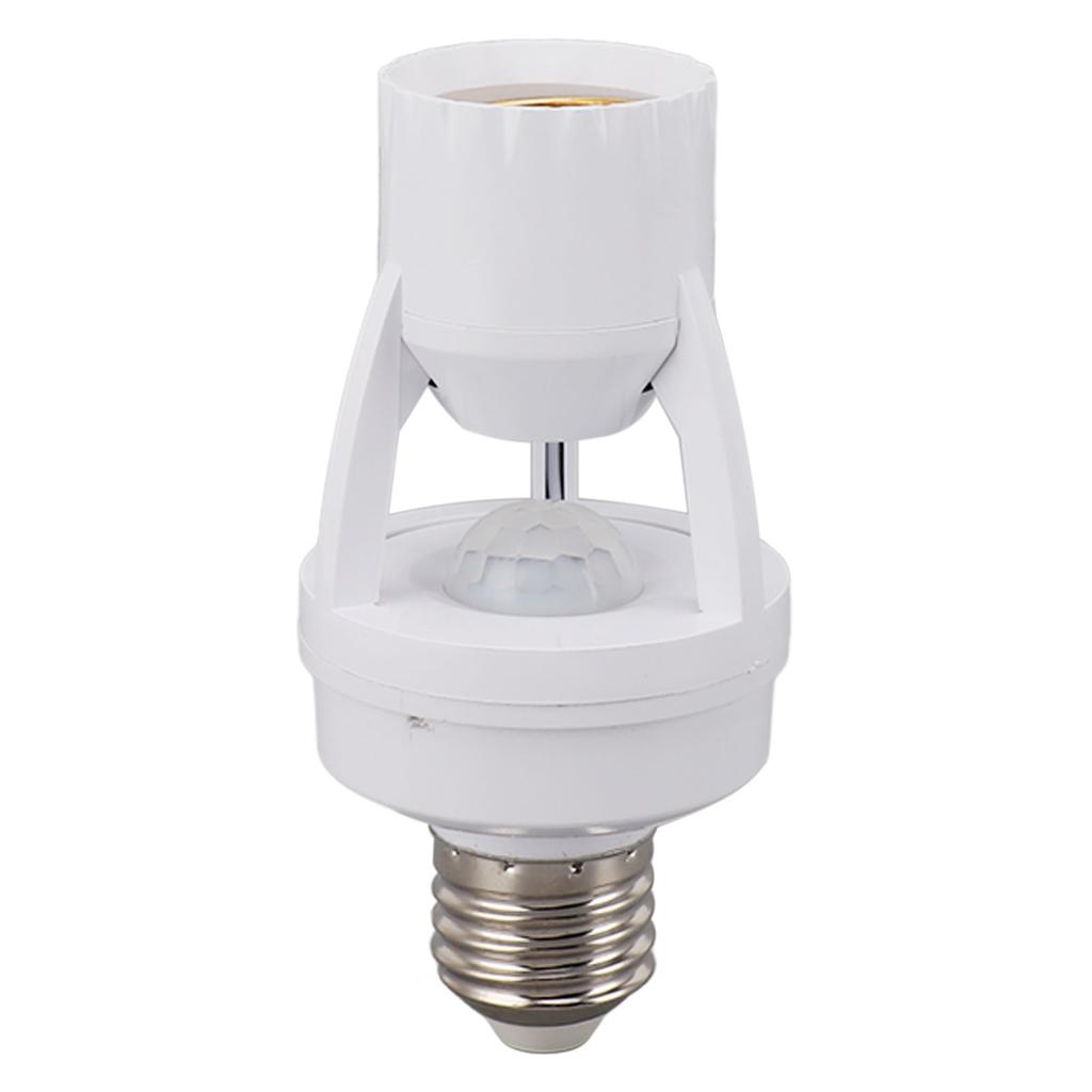 Motion Sensor Light Socket PIR Motion E27 Screw Bulb Adapter Adjustable Auto On Off Night Light Control Garage Light