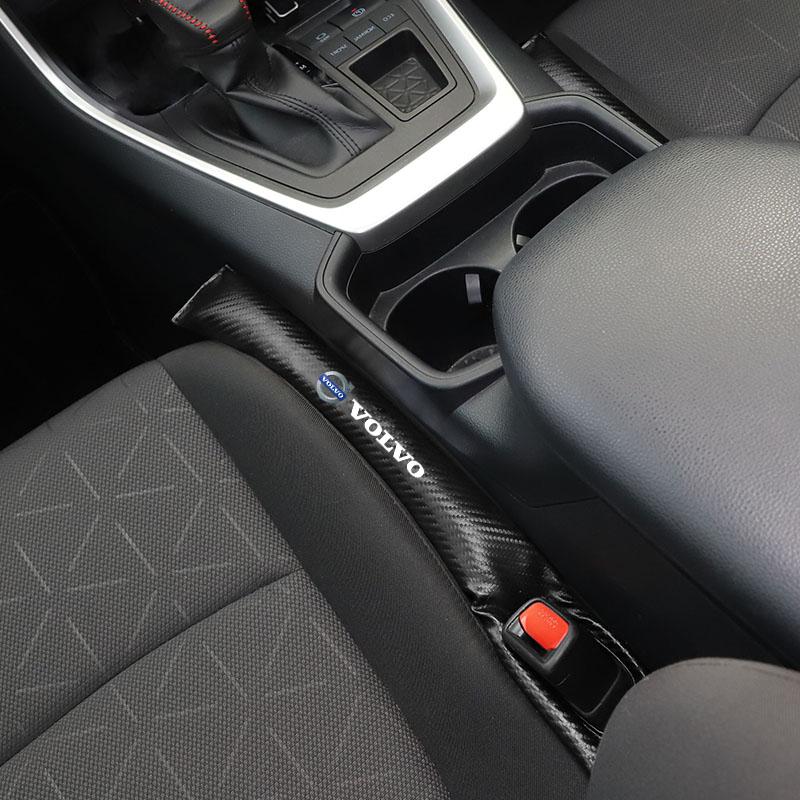 2Pcs Carbon Fiber Car Seat Gap Filler Plug Leak-proof Strip For Volvo XC90 V90 V60 XC60 V40 S80 S60 S90 C40 XC40 V70 XC70 C30 C7