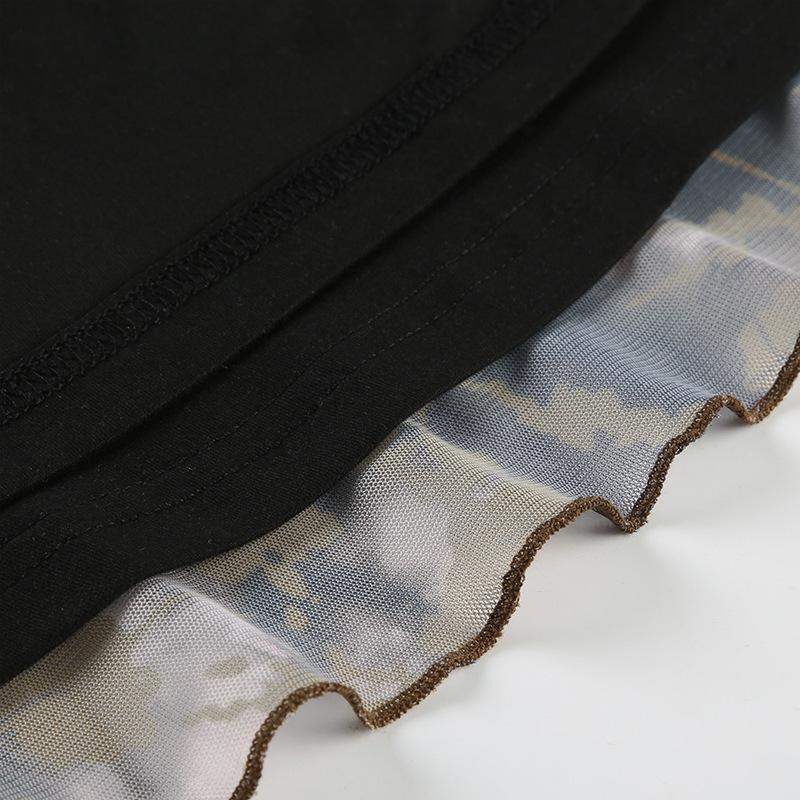 Urban Chic Plaid Patchwork Lace Pleated Mini Skirt