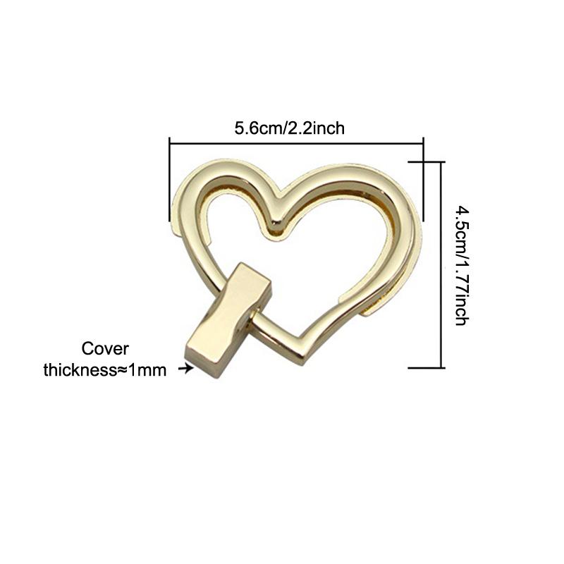 Handbag Purse Closure Toggle Latch Buckles Diy Bag Hardware Bag Accessories Double Heart Clasp Buckles Twist Locks For Handbag