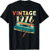 1976 Vintage Music Card with 48 Year Old Birthday Gift 48 Year Old T-shirt Graphic Custom Printed Short Sleeve Shirt Men's Tops
