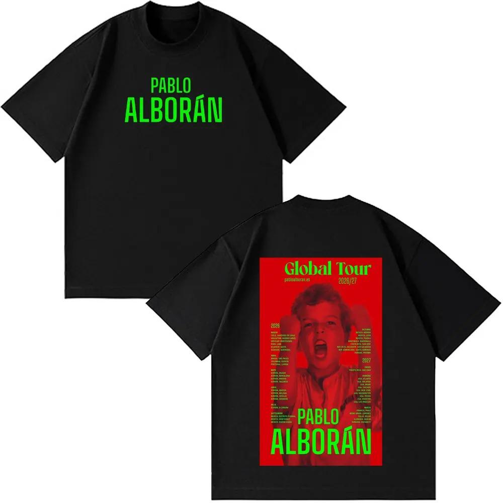 Singer Pablo Alborán Kmo Global Tour 2026 Print TShirt Men Women Hip-hop Vintage T-shirts Short-sleeved Loose Aesthetic T Shirts 4XL