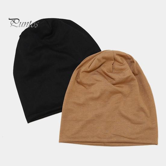 Ladies Hats Beanie Hat Double-layers Thin Stretchy Slouchy Baggy Keep Warm Solid Adults Color Spring Autumn Women Men Couple Skull Cap for Outdoor
