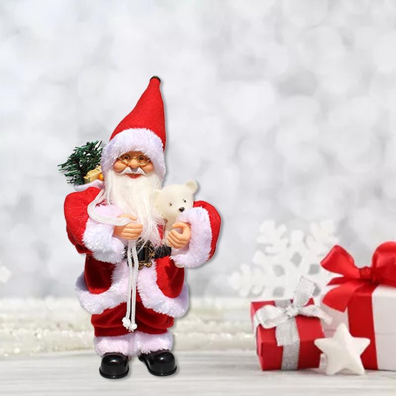 Elektrischer Musik-Weihnachtsmann für Puppenornamente Schütteln Singen Tanzen Weihnachten Alte Leute Puppen Weihnachtsgeschenke Heimdeko X3UC