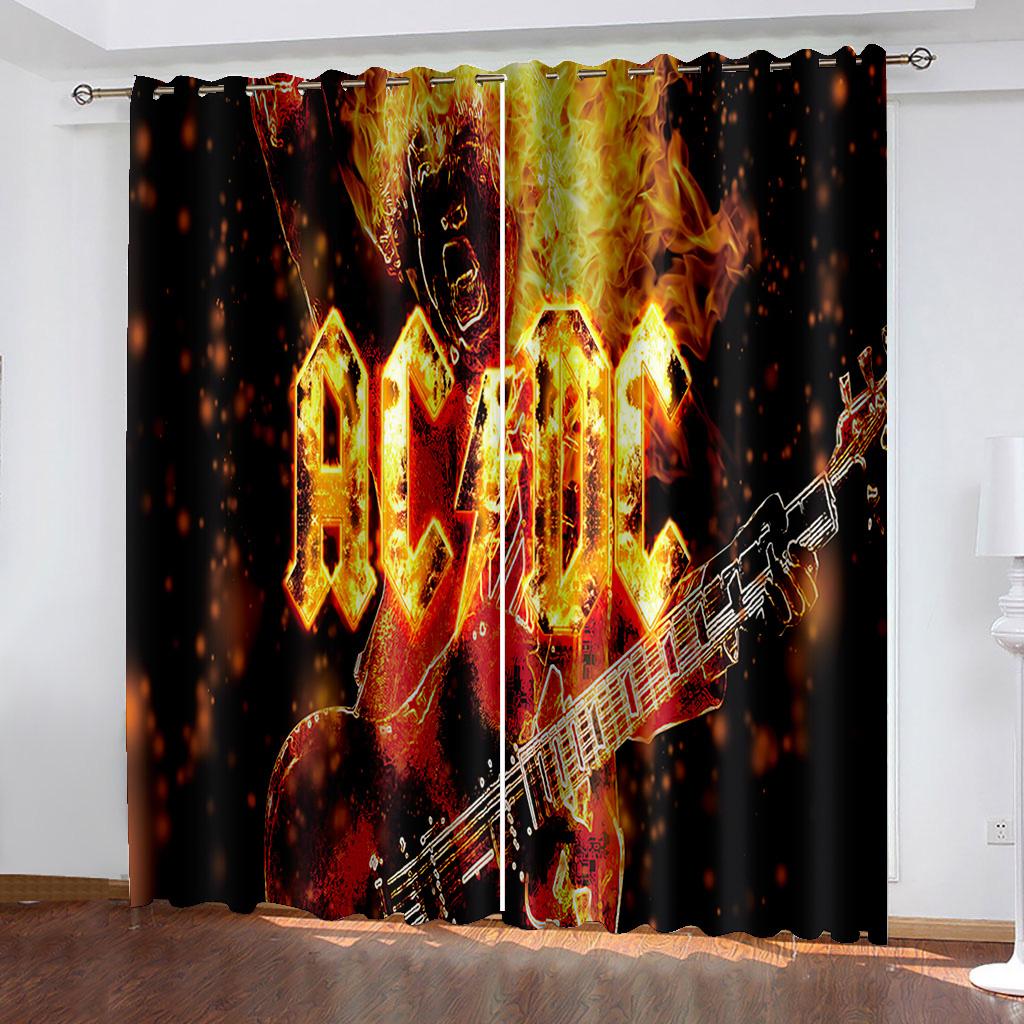 Stylish Bass Thin Graffiti Window Curtains In Youngsters Bed Chamber Living Living Space Hall Treatments Kitchen Decoration Drapes Blinds Rock Music