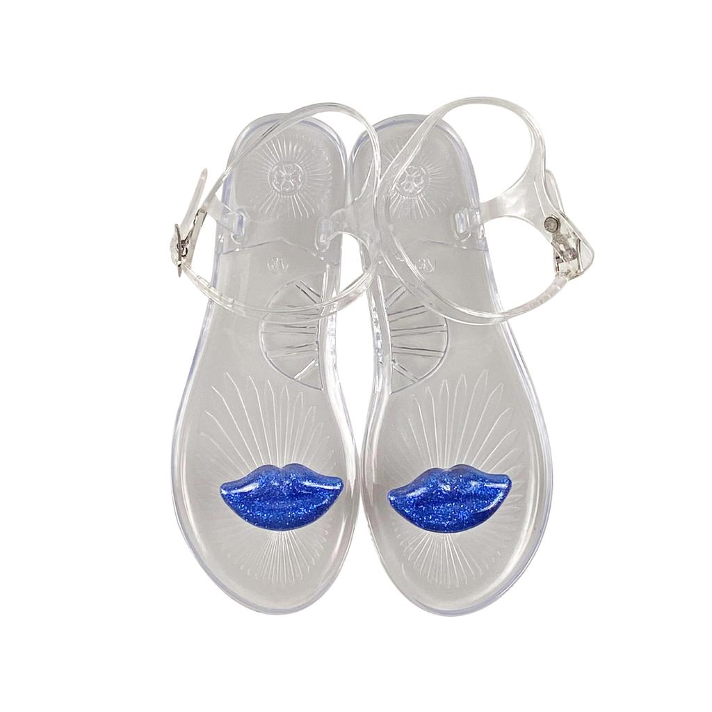 New Sandals Sexy Lips New Fruit Sandals Women's Non-slip PVC Jelly Flat Sandals Outside