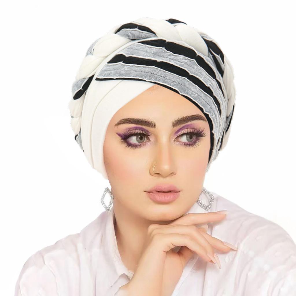 Ladies Islamic Head Cover With Round Top And No Brim In Polyester Fabric White