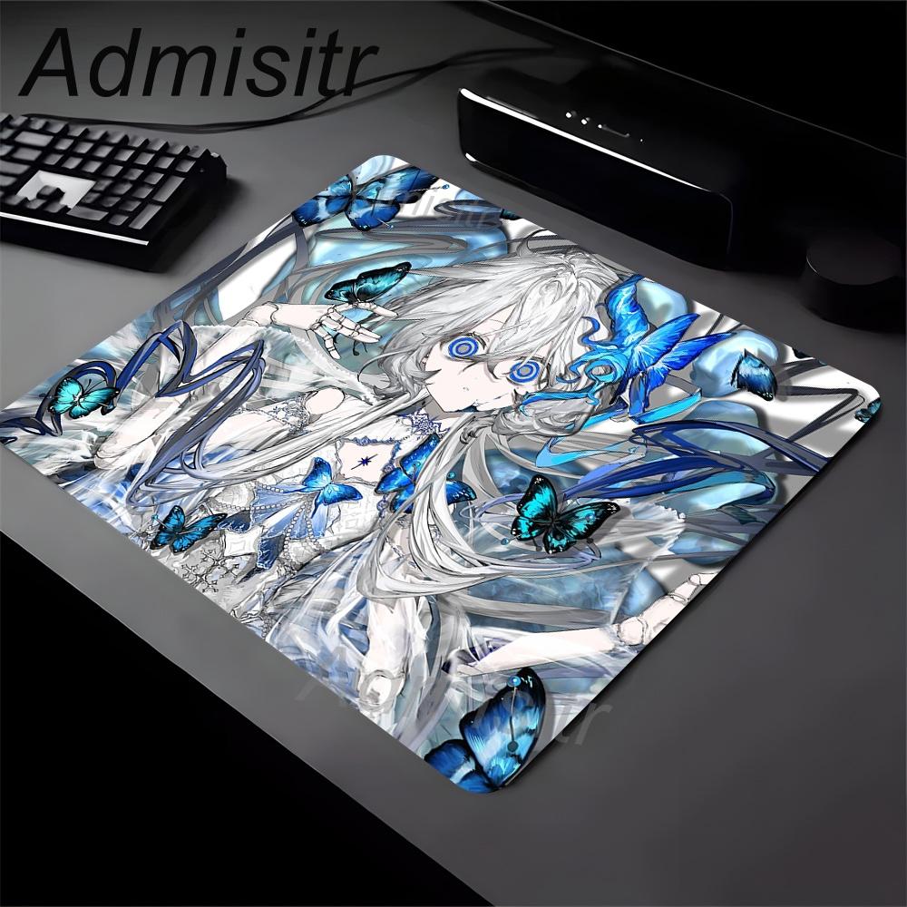 Retro English Black and White Girl Gaming Mouse Pad XL Natural Rubber Anti Slip Bottom Mousepad Small Size Product Desk Mats