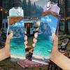 1PC Ocean Sea Cave Coastal Nature Landscape Art 750ml Color Plastic Sports Water Bottle Leakproof Flip Straw Lid Suitable for Sports Office Home Use