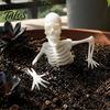 Luminous Bone Art for Landscaping Halloween Planter Skeleton Ornament, Glow-in-The-Dark Figurine, Break Through The Fluorescent Decor Night Soil Human
