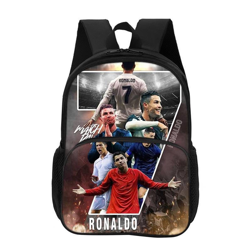 Children Rucksack Carry Bags Pencil Carrier M-Mbappe 3Pcs set with Front Pocket Backpack Football Star Rucksack