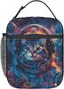 Cat Cute Reusable Thermal Lunch Bag for Adult Women Space Kitten Tote Cooler Bags for School,Work,Picnic,Travel Galaxy Theme