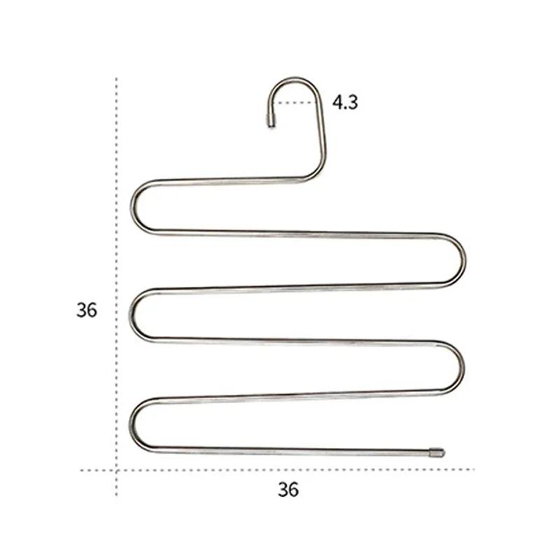 Stainless Steel 5 Layers Clothes Hangers Home Multi-Functional Trouser Rack Non-slip Hanging and Storage Pants Hanger