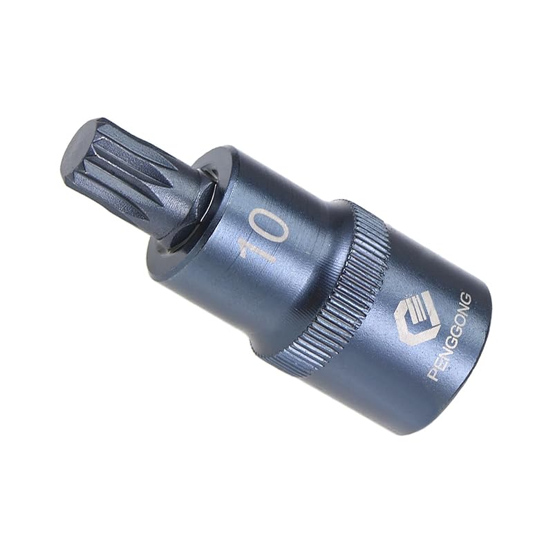 

CoCud triple square spline bit socket M10 bit 1/2 drive 2 long Star Alloy Steel Cr-V Socket blue color - (Application: For fastener applications)