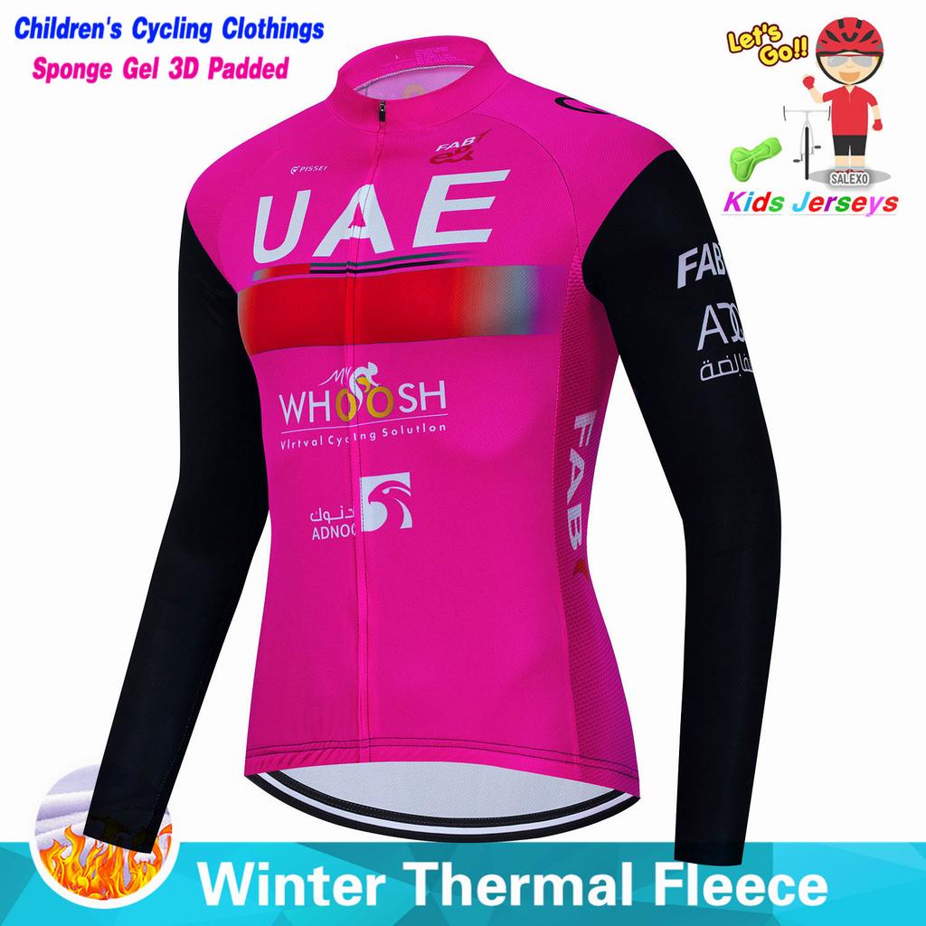 VAE Kinder Winter Fleece Fahrradtrikot Sets Kinder Mountainbike Kleidung Tragen Jungen Rennrad Kleidung Mädchen Fahrrad Anzug