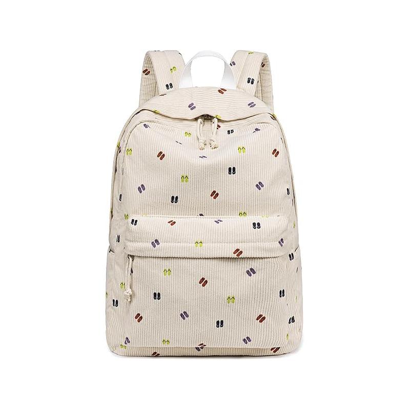 Teen Girl School Bag Elementary School High School Corduroy Strawberry Printed Computer Backpack Backpack Female