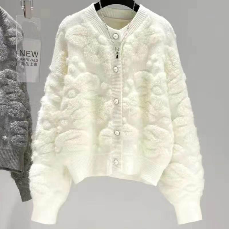 Sweaters Coat Cardigan for Women Autumn Winter Vintage Loose Long Sleeve Knit Cardigan Sweaters Jacket