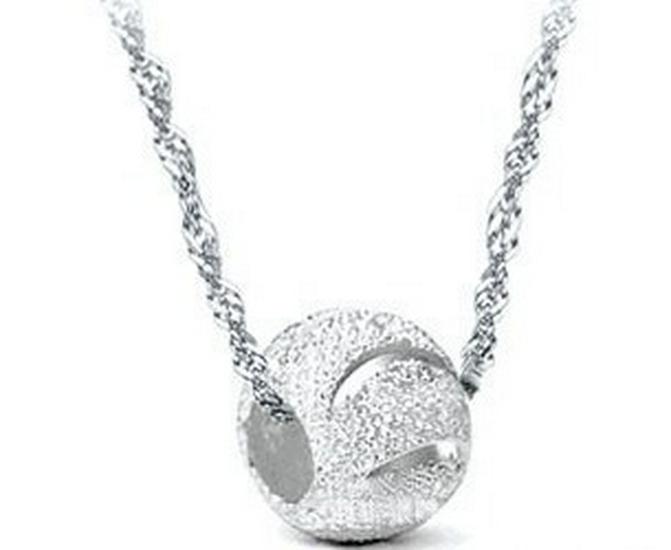 Korean Fashion Imitation Silver Zircon Pendant Necklace for Women