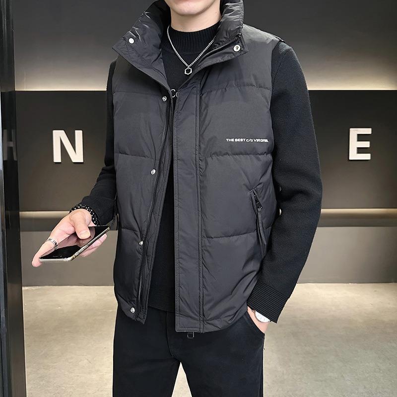 Style Down Vest Wear Light Casual Fashion Stand-Up Collar Men's Short Jacket