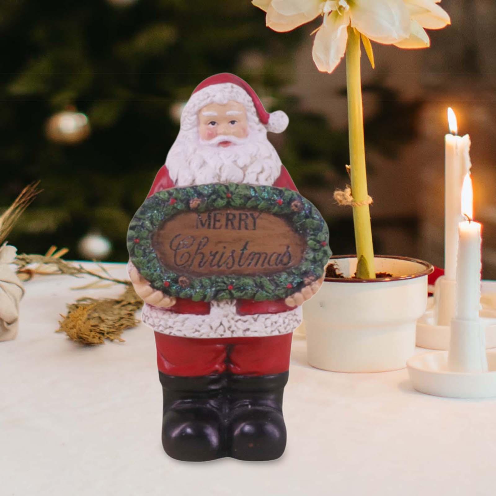 Resin Santa Claus Figurine Santa Claus Statue for Home Party Winter Festival