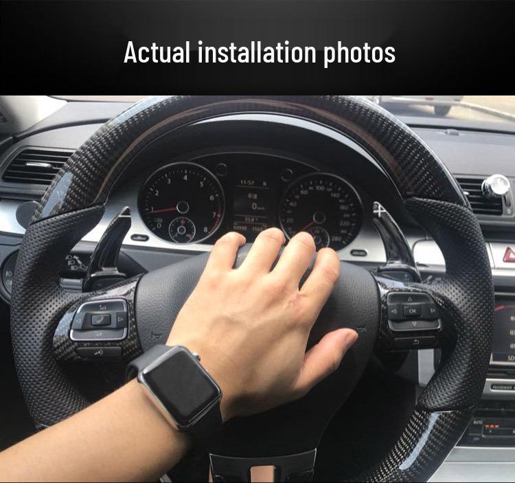 Real Carbon Fiber T-Carbon Steering Wheel Paddles for VW Golf 6, Scirocco, Magotan, Tiguan GTI