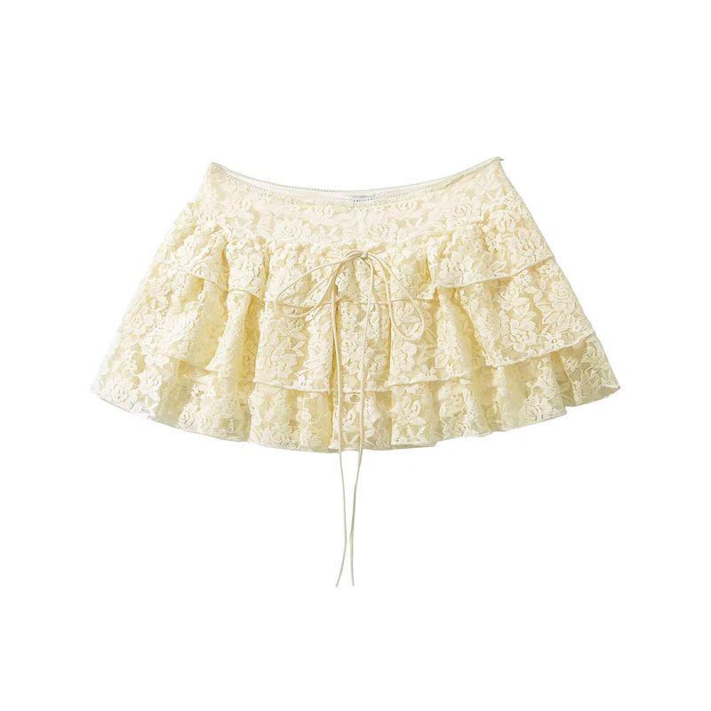 Jnleaog Autumn New Women's Clothing Fashion Style French Style Fashionable All-Match Casual Style Lace Skirt Culottes