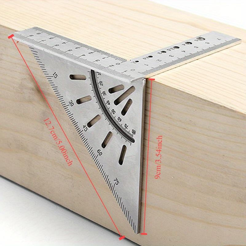 1pc Multifunctional Squre Ruler Triangle Ruler Right Angle Marking and Paralle Lines Indicating for Wood Carving Work