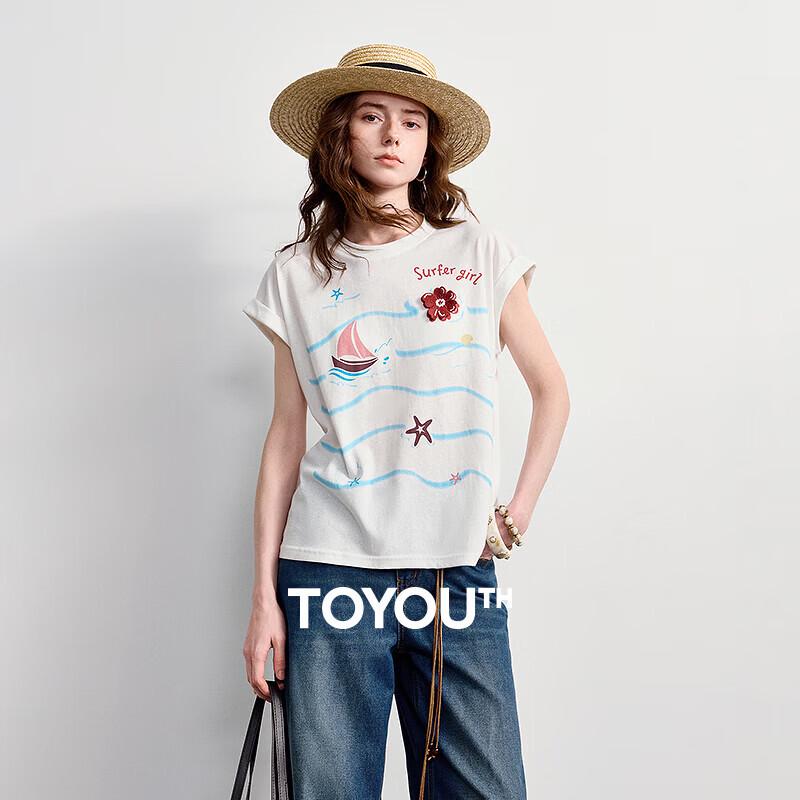 Chuyu Women s Flowy Nautical Print T-Shirt L