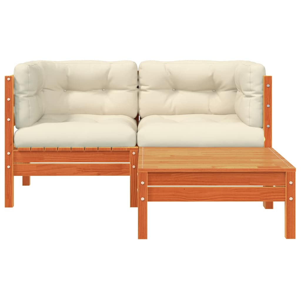 Garden Sofa with Cushions and Footstool 2 Seater