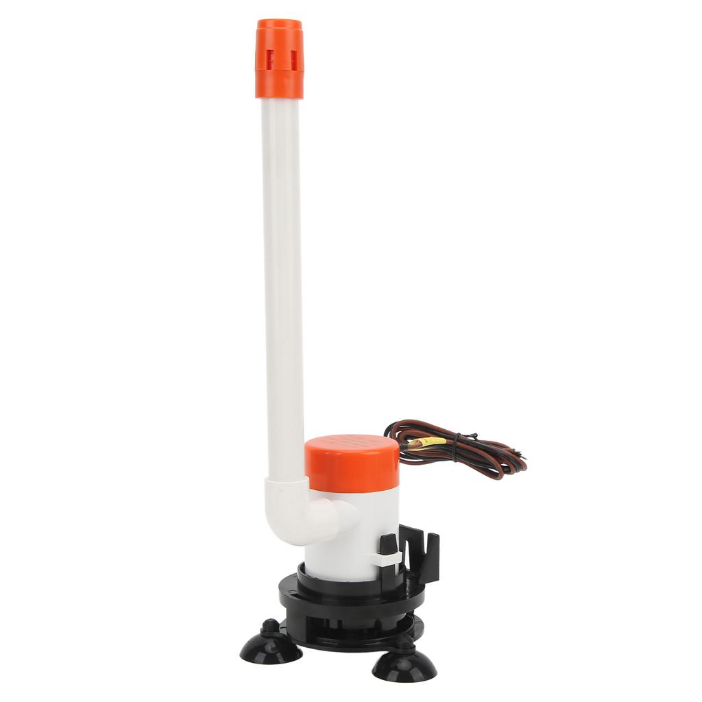 350GPH 12V Livewell Baitwell Aerator Pump Submersible Portable Bottom Suction Cup for Marine Boat