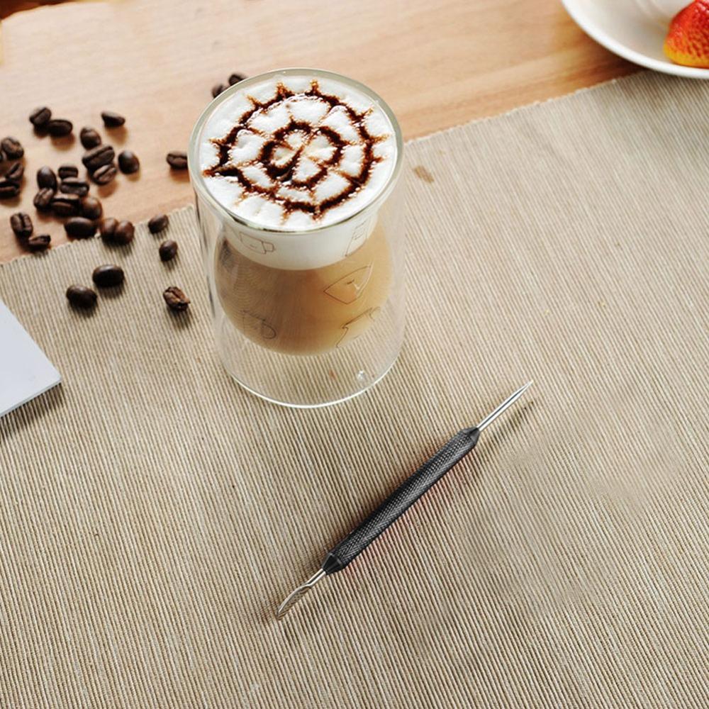 Stainless Steel Coffee Art Needle Black Frothing Needle Latte Art Pen  Decorating Milk Foam
