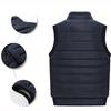 Winter Mens Fleece Jacket Sleeveless Vest Man Waterproof Vest Coats Stand Collar Windbreaker Padded Waistcoats