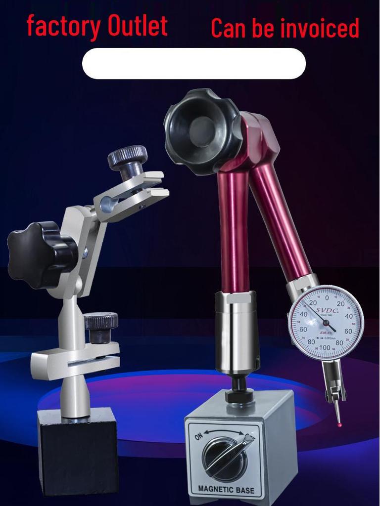 Hydraulic Magnetic Dial Indicator Stand with Extended Base for Mechanical and Lever Indicators