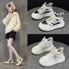 9955 Inner Height Increase 7CM Leather Dad Shoes Women, Spring and Autumn New Versatile Korean Version Thick-soled Muffin Shoes