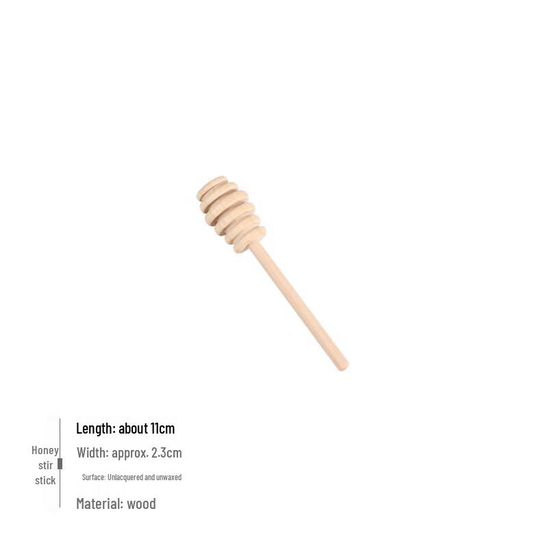DiRuiEn Natural Beech Wood Honey Dipper & Stirrer Set
