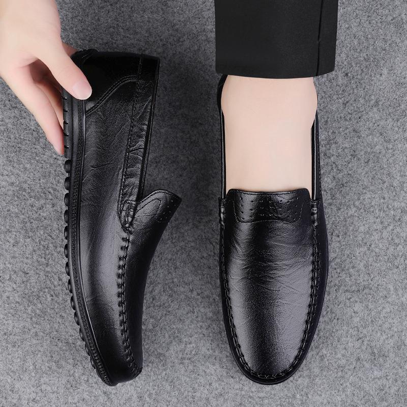 Men's Solid-Color Loafers Breathable And Comfortable Lazy Shoe Casual Driving Shoes Anti - Slip And Wear-Resistant Walking Shoes