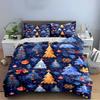Christmas Ornaments with Merry Christmas Text Bedding Set (1 Duvet Cover, 2 Pillowcases, Duvet Not Included)