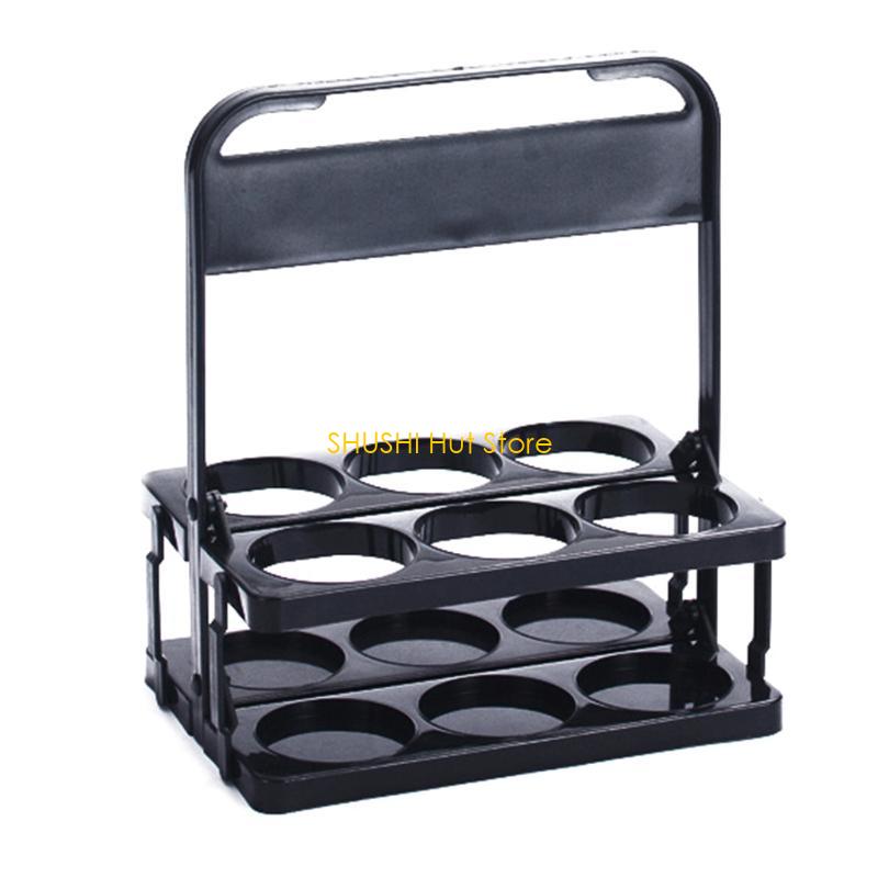 

Reusable 6 Pack Beer Bottle for Carrier Drink Caddy Holder Durable Foldable Bar Liqueur Wine Beer Rack Basket Cup D57B чорний
