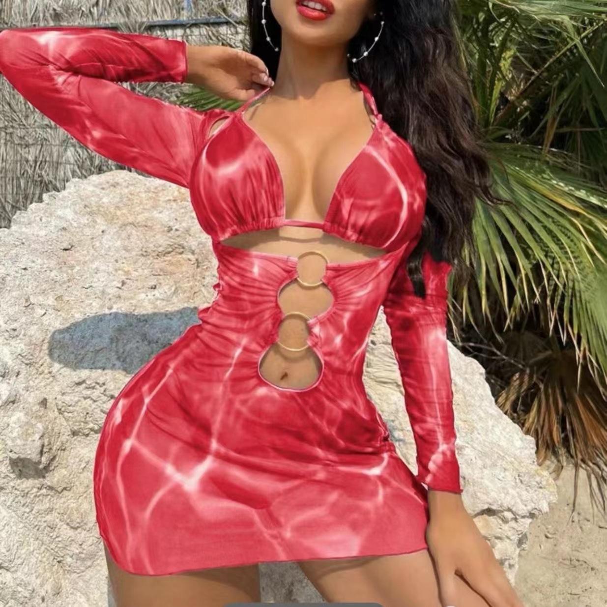 Cikini-Three-Piece Split Bikinis Set for Women, Sexy Swimsuit, Beach Swimwear, Bathing Suit, Summer S