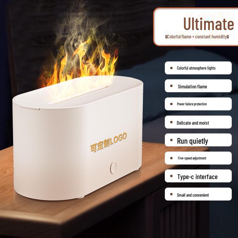 Colorful Atmosphere Aromatherapy Flame Humidifier for Home, Bedroom, Dorm, and Office