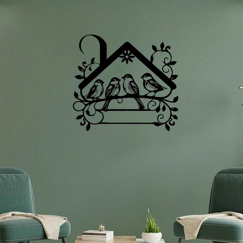 Iron Wall Sculpture Birds On Branch Flight Home Decor Gift Housewarming