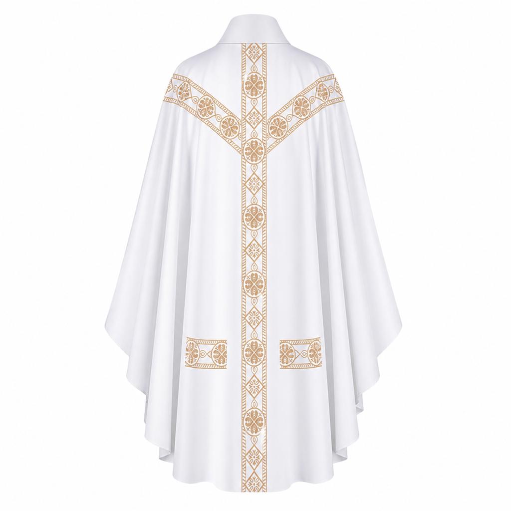 Men's Priest Long Robe Costume for Halloween Church Stage Performance