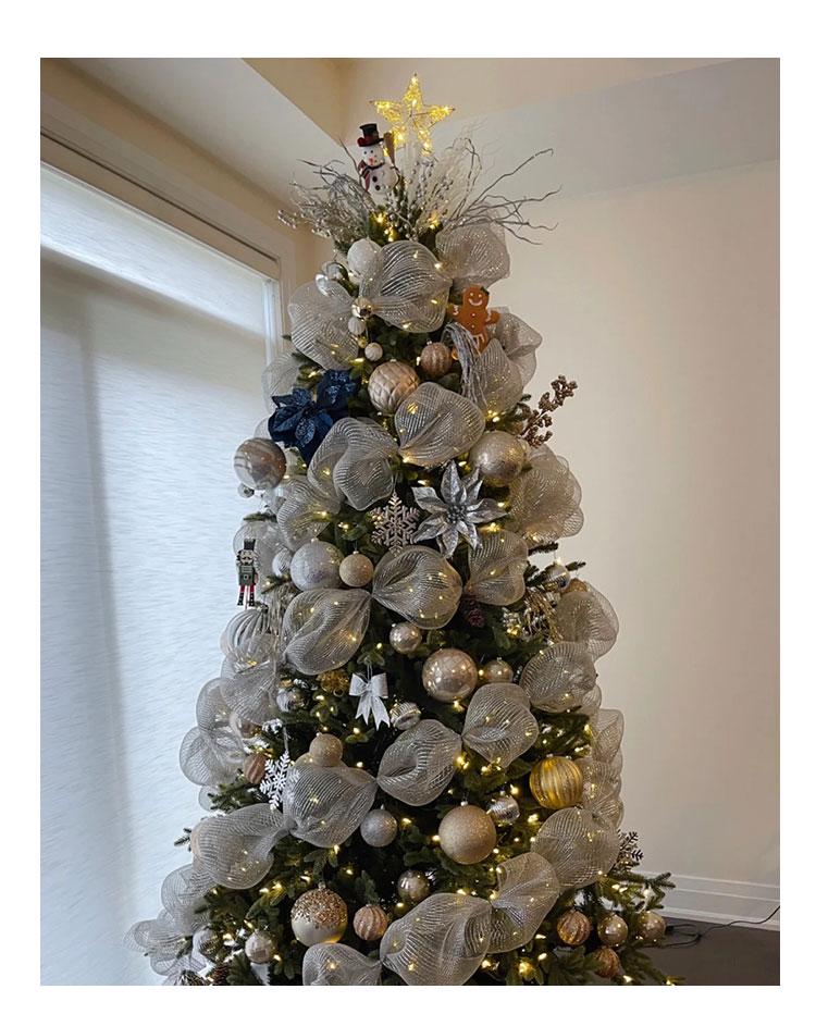 Silver Gold Mesh Net for Christmas Decorations & DIY Flower Wrapping – 10 Meters