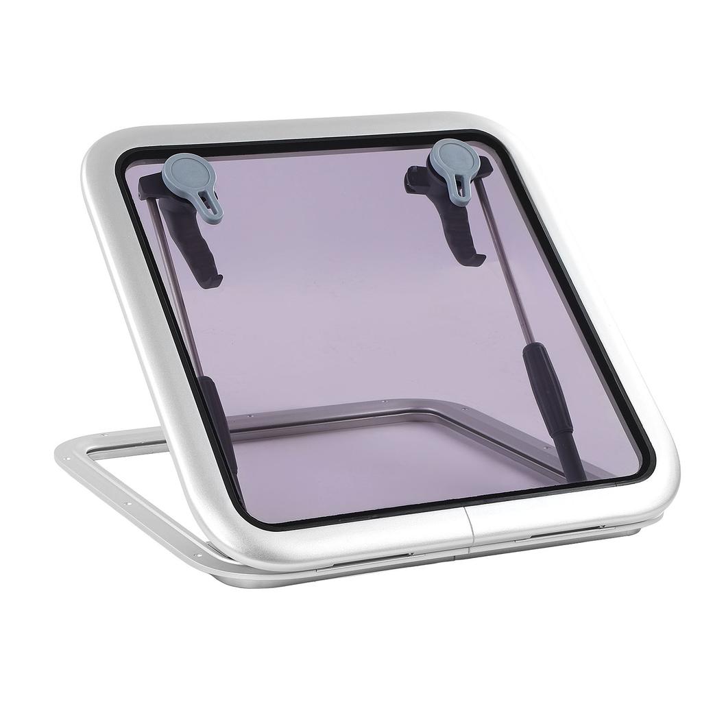 L450 W450mm Boat Porthole Hatch Window Push Out 90 Degree Opening Acrylic Glass Anti UV Waterproof Skylights Roof Window